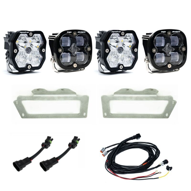 Ram 1500 Fog Light Pocket Kit - Baja Designs - Squadron SAE 2.0 - Clear - `09-`12
